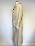LK BENNETT CREAM JACKET & PENCIL SKIRT SUIT SIZE 10/12