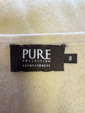 PURE COLLECTION FAWN 100% CASHMERE SCOOP NECKLINE JUMPER SIZE 8