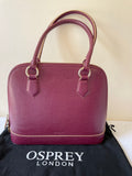 OSPREY BY GRAEME ELLISDON CLARET LEATHER TOTE/SHOULDER BAG