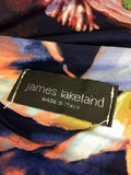 JAMES LAKELAND MULTI COLOURED FLORAL PRINT COLD SHOULDER A LINE DRESS SIZE 14