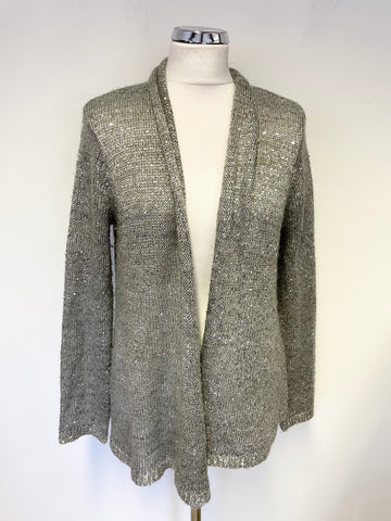 PHASE EIGHT GREY SEQUINNED LONG SLEEVED CARDIGAN  SIZE 14