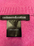 CASHMERE & COTTON, 100% CASHMERE PINK RELAXED FIT LONG SLEEVED JUMPER SIZE S/M