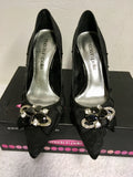 BRAND NEW MODA IN PELLE BLACK JEWEL TRIM HEELS SIZE 6/39