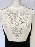 HOBBS BLACK & IVORY BODICE PANEL SLEEVELESS PENCIL DRESS SIZE 14