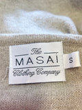 MASAI CLOTHING COMPANY BEIGE WOOL & ALPACA BLEND 3/4 SLEEVE CARDIGAN SIZE S