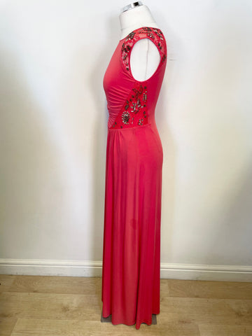 COAST CORAL LACE & JEWEL EMBELLISHED SPECIAL OCCASION MAXI DRESS SIZE 8