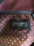 TED BAKER DARK BLUE COTTON ZIP UP JACKET/TOP SIZE 7 UK XL