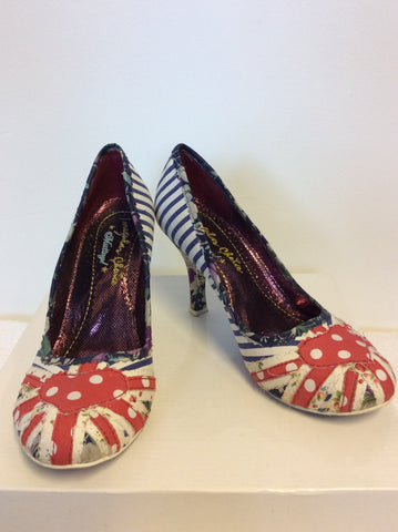 NEW EX DISPLAY IRREGULAR CHOICE STRIPE,SPOT & FLORAL PRINT HEELS SIZE 6/39
