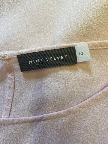MINT VELVET PINK LONG FRILL SLEEVED TOP SIZE 10