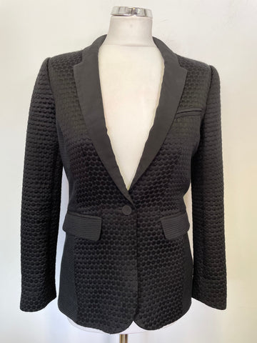 WHISTLES BLACK COLLARED LONG SLEEVED TAILORED SPECIAL OCCASION/ EVENING JACKET SIZE 6