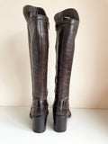 CLARKS LEMON GROVE DARK BROWN LEATHER KNEE HIGH BOOTS SIZE 7.5/41