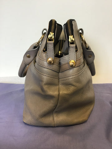 MODALU PIPPA SHARK GREY LEATHER TOTE BAG WITH DETACHABLE STRAP