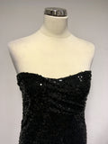 BRAND NEW DKNY BLACK SEQUINNED STRAPLESS BODYCON DRESS SIZE L