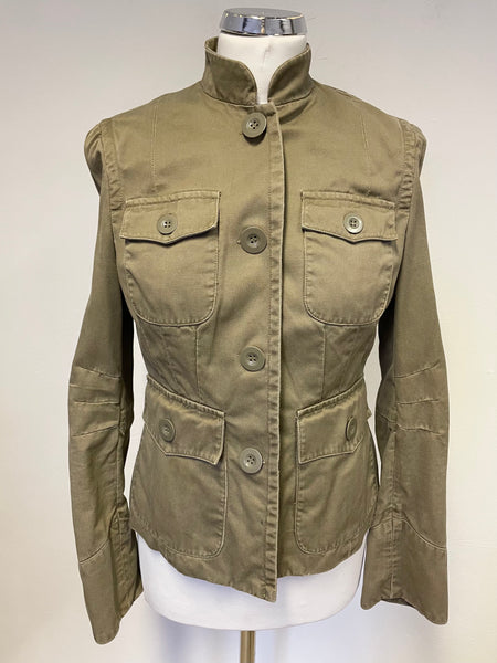 MARC JACOBS BEIGE COTTON FITTED JACKET SIZE 6 UK 10
