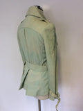 MULBERRY LIGHT GREEN COLOUR WASH LEATHER JACKET SIZE 10