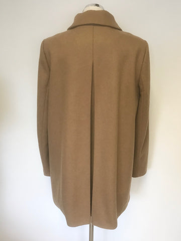 HOBBS CAMEL WOOL BLEND MID LENGTH COAT SIZE 14