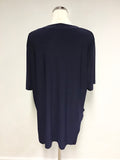 CREA CONCEPT NAVY BLUE SHORT SLEEVE STRETCH TOP & MATCHING TROUSERS SIZE 42/44 UK 16/18