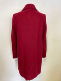 BRAND NEW JAEGER DARK RED WOOL BLEND MID LENGTH COAT SIZE 10