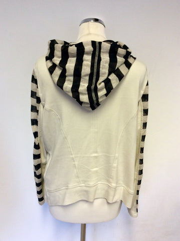 BRAND NEW MARCCAIN STRIPED LONG FINE KNIT TOP & HOODED CARDIGAN SIZE N6 UK XL