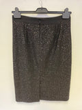 BRAND NEW BODEN BLACK WOOL BLEND SEQUINNED PENCIL SKIRT SIZE 12L