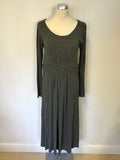 PURE COLLECTION GREY LONG SLEEVE STRETCH JERSEY DRESS SIZE 14