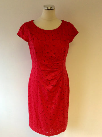 PRÉCIS PETITE HOT PINK FLORAL LACE PENCIL DRESS SIZE 12