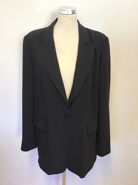 MARINA RINALDI BLACK SUIT JACKET SIZE 25 UK 20