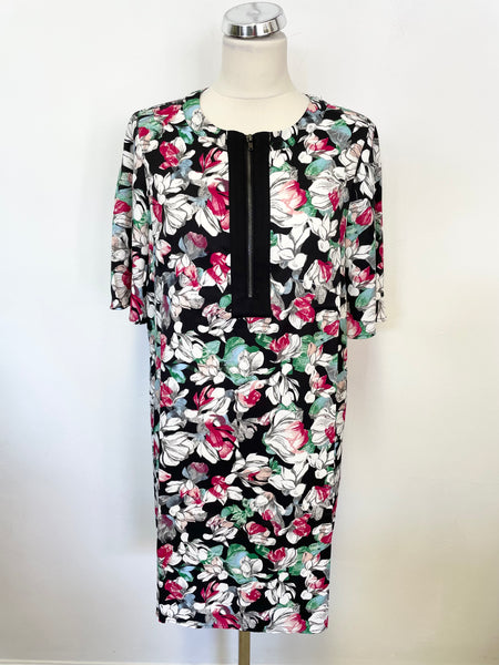BRAND NEW BCBGMAXAZRIA MULTICOLOURED FLORAL PRINT SHORT SLEEVE SHIFT DRESS SIZE S