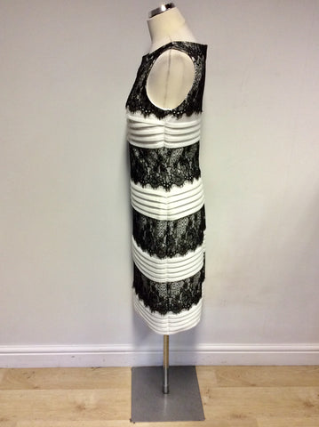 SARA BERNSHAW WHITE & BLACK LACE SPECIAL OCCASION DRESS SIZE 14