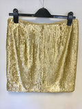BRAND NEW J CREW MATT GOLD SEQUINNED MINI SKIRT SIZE 6 UK 10