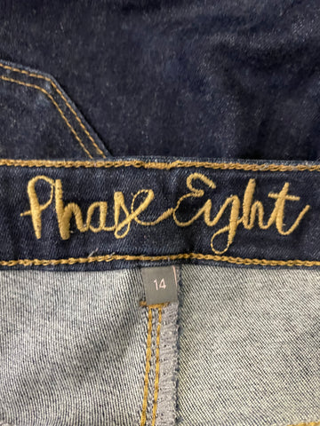 PHASE EIGHT DARK BLUE DENIM SKINNY LEG JEANS SIZE 14