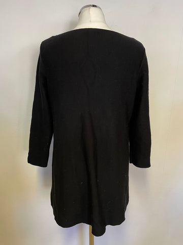 COS BLACK BOAT NECK 3/4 SLEEVE A LINE JUMPER SIZE M