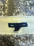 GAP PEWTER SEQUINNED STRAIGHT MINI SKIRT SIZE 4 UK 8/10