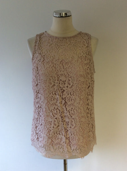 HOBBS INVITATION PINK LACE SLEEVELESS TOP SIZE 12