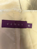 DEBUT PALE GOLD FRILL FRONT SLEEVELESS COCKTAIL/PARTY DRESS SIZE 10