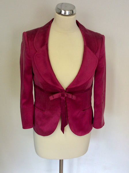 FENN WRIGHT MANSON FUSHIA PINK SILK SPECIAL OCCASION JACKET SIZE 8