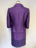 PLANET PURPLE SILK & WOOL BLEND SLEEVELESS PENCIL DRESS & JACKET SUIT SIZE 8