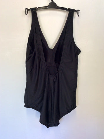 BRAND NEW JOHN LEWIS BLACK TUMMY SUPPORT RUCHED SIDE SWIMSUIT SIZE 20