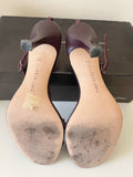 BEATRIX ONG BECERRO PURPLE LEATHER STRAPPY SPECIAL OCCASION HEEL SANDALS SIZE 5/38