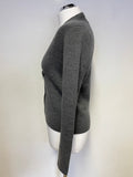 COMPTOIR DES COTONNIERS GREY WOOL ZIP FRONT CARDIGAN SIZE S