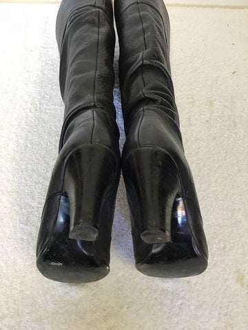 JIGSAW BLACK LEATHER SLOUCH BOOTS SIZE 4/37