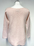PURE COLLECTION 100% CASHMERE BABY PINK 3/4 SLEEVE JUMPER SIZE 16