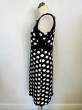 LAURA ASHLEY BLACK & WHITE SPOT PENCIL DRESS SIZE 12