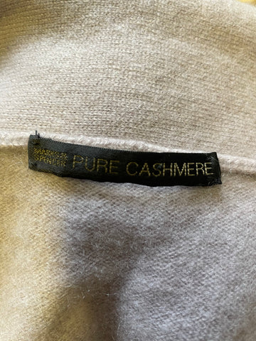 MARKS & SPENCER PUTTY 100% CASHMERE CARDIGAN SIZE 12
