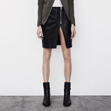 ALL SAINTS LUCIELLE SPLIT BLACK LEATHER SKIRT SIZE 12
