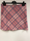 NESS AUTHENTIC TWEED REBECCA PINK & GREEN CHECK TWEED A LINE SKIRT SIZE 12