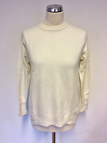 MARKS & SPENCER AUTOGRAPH IVORY CASHMERE JUMPER SIZE 10