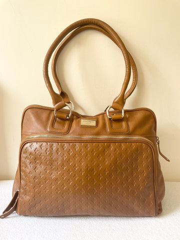 PATRICK COX LARGE TAN LEATHER SHOULDER/OFFICE/OVERNIGHT BAG