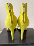 KAREN MILLEN YELLOW SUEDE REAR ZIP FASTEN STRAPPY HEEL SANDALS SIZE 5/38