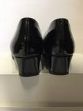 VAN DAL BLACK PATENT LEATHER SILVER TRIM COURT SHOES SIZE 4.5 EE / 37.5